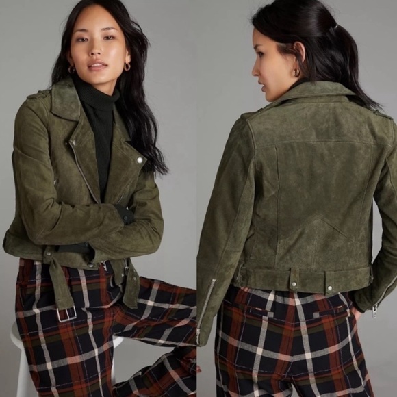 NWT Blank NYC Suede Moto Jacket Green Size XS - Picture 3 of 8